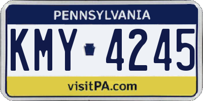 PA license plate KMY4245