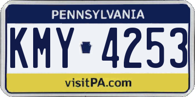 PA license plate KMY4253