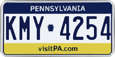 PA license plate KMY4254