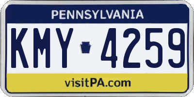 PA license plate KMY4259