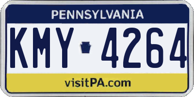 PA license plate KMY4264