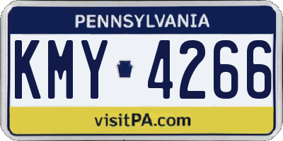 PA license plate KMY4266