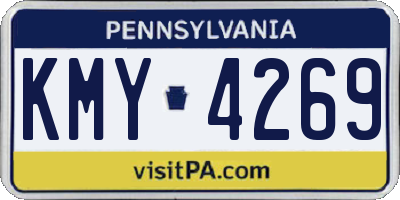 PA license plate KMY4269