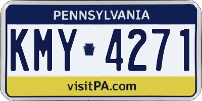 PA license plate KMY4271