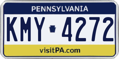 PA license plate KMY4272
