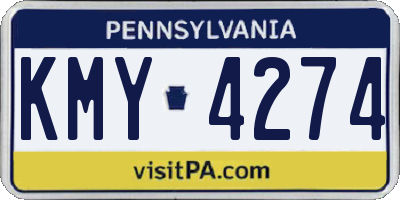 PA license plate KMY4274