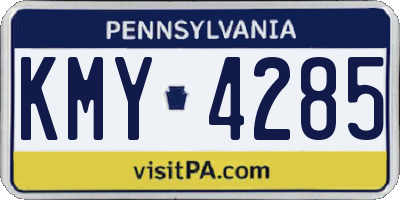 PA license plate KMY4285