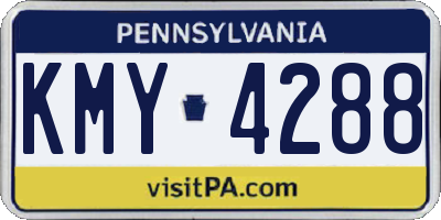 PA license plate KMY4288