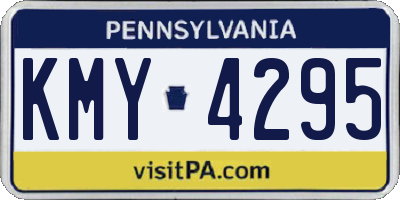 PA license plate KMY4295