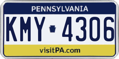 PA license plate KMY4306