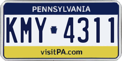 PA license plate KMY4311