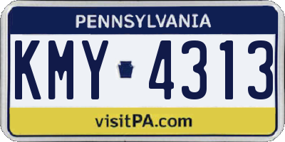 PA license plate KMY4313