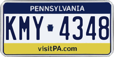 PA license plate KMY4348