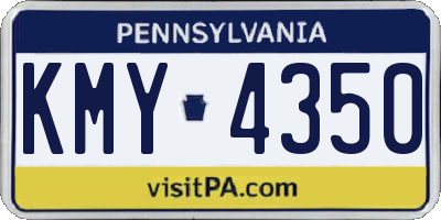 PA license plate KMY4350
