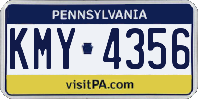 PA license plate KMY4356