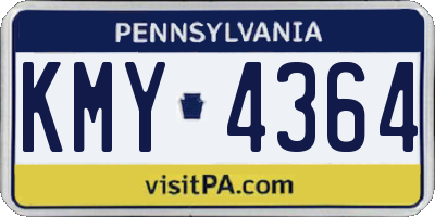 PA license plate KMY4364