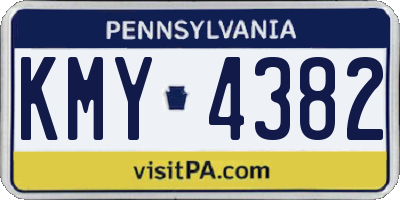 PA license plate KMY4382