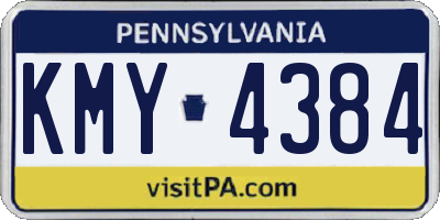 PA license plate KMY4384
