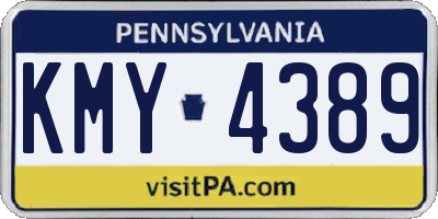 PA license plate KMY4389