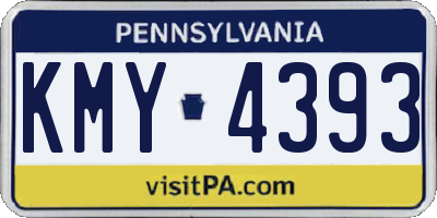 PA license plate KMY4393