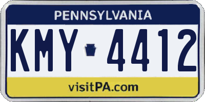PA license plate KMY4412