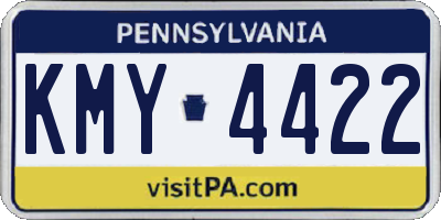 PA license plate KMY4422