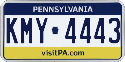 PA license plate KMY4443