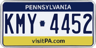 PA license plate KMY4452