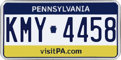 PA license plate KMY4458