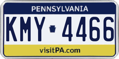 PA license plate KMY4466