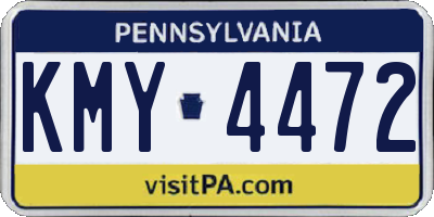 PA license plate KMY4472