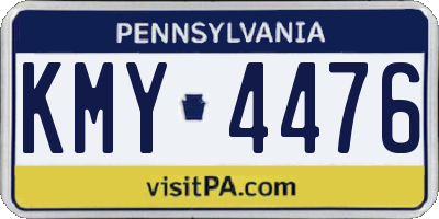 PA license plate KMY4476