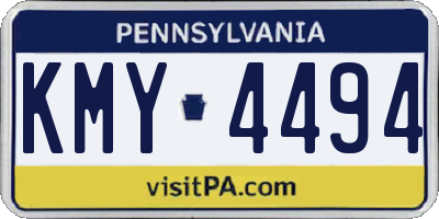 PA license plate KMY4494