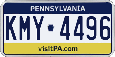PA license plate KMY4496