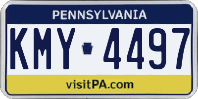 PA license plate KMY4497