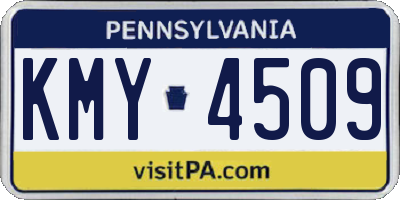 PA license plate KMY4509