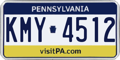 PA license plate KMY4512