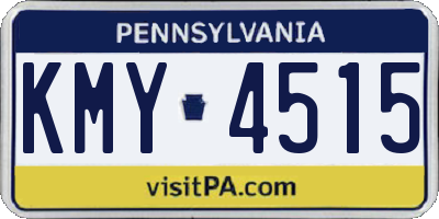 PA license plate KMY4515