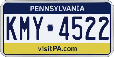 PA license plate KMY4522
