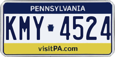 PA license plate KMY4524