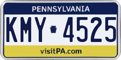 PA license plate KMY4525