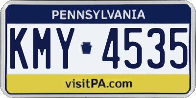 PA license plate KMY4535