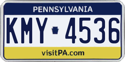 PA license plate KMY4536