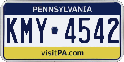 PA license plate KMY4542