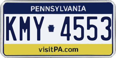 PA license plate KMY4553