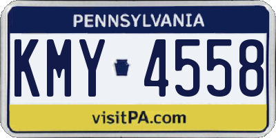 PA license plate KMY4558