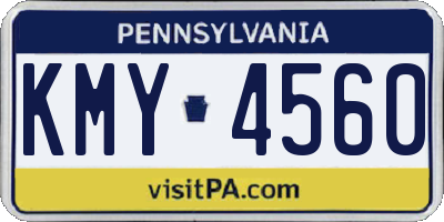 PA license plate KMY4560