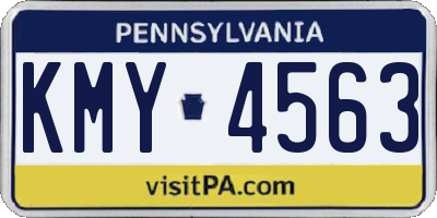 PA license plate KMY4563