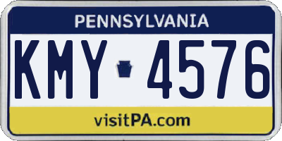 PA license plate KMY4576