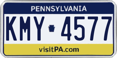 PA license plate KMY4577